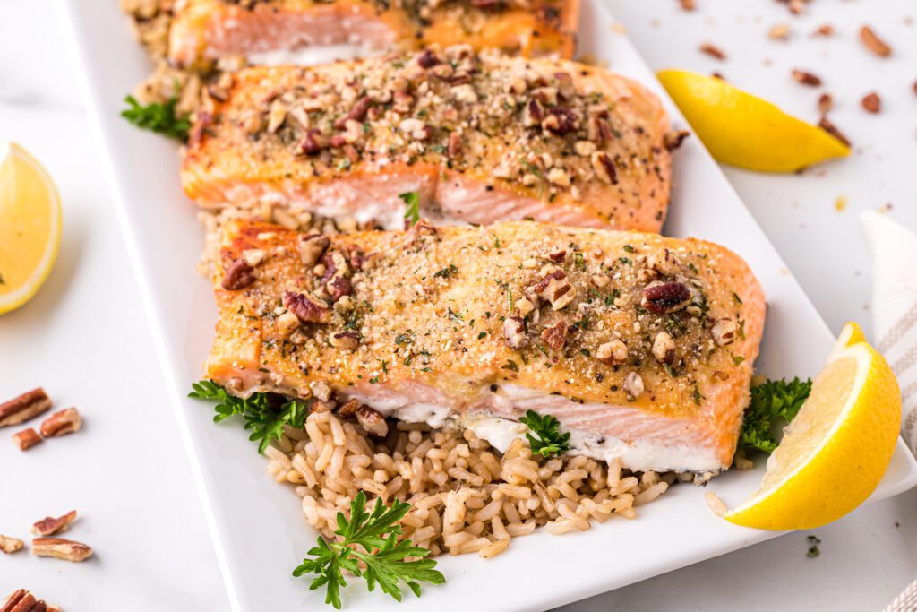 Alaska Salmon Bake with Pecan Crunch Coating: A Flavorful Journey Through the Wild Alaskan Waters